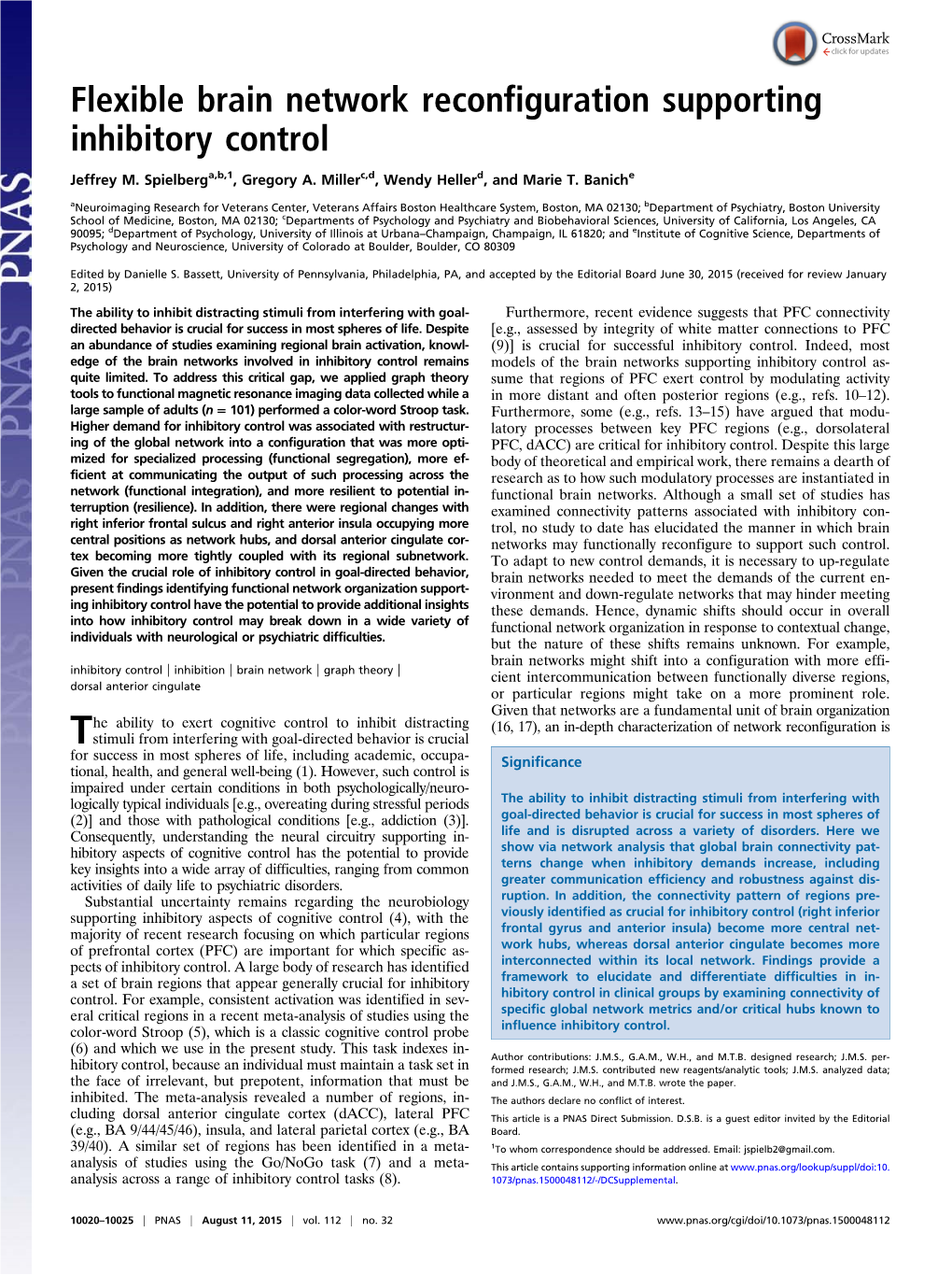 Flexible Brain Network Reconfiguration Supporting Inhibitory Control