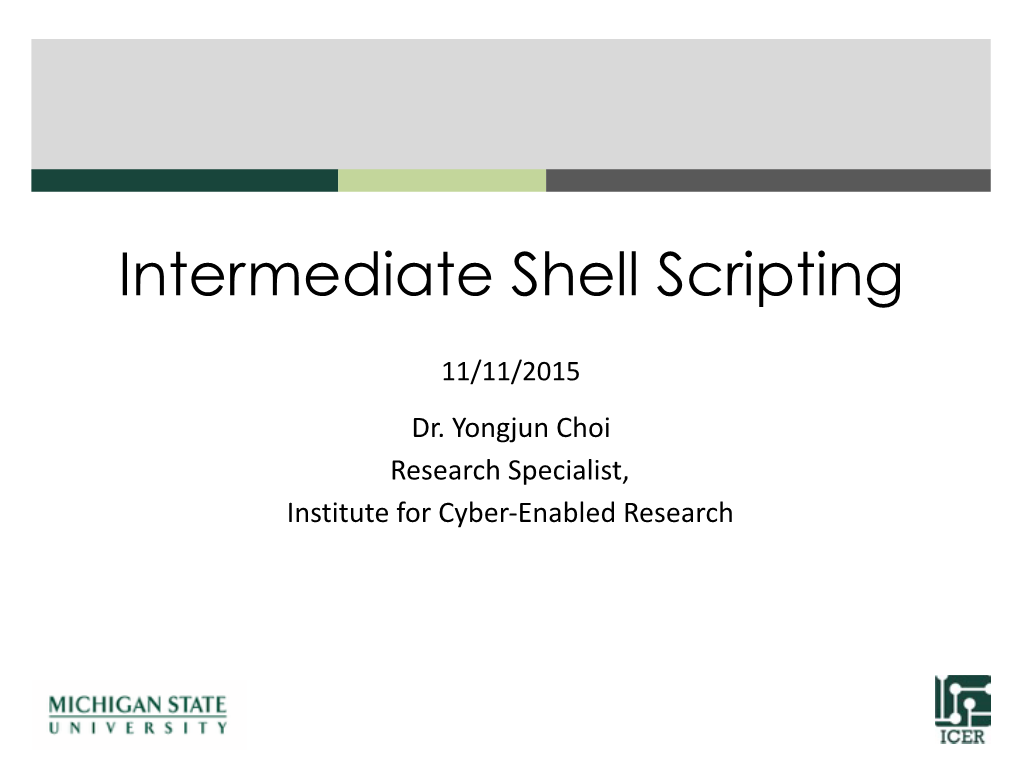 Intermediate Shell Scripting.Key