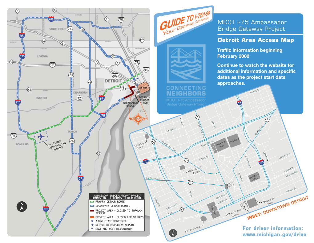 Ambassador Bridge Gateway Project, Gateway Connection Guide to I-75/I-96