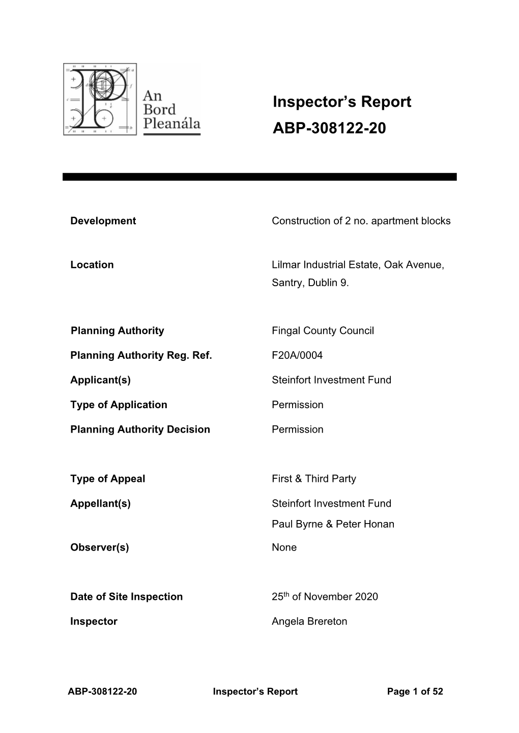 Inspector's Report ABP-308122-20