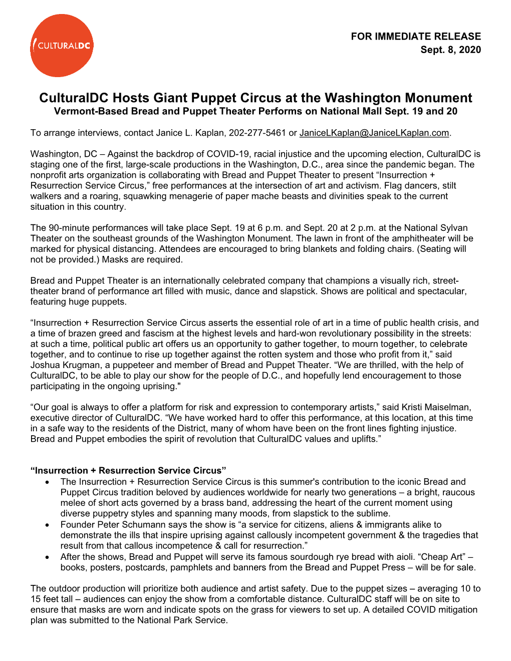 Culturaldc Hosts Giant Puppet Circus at the Washington Monument Vermont-Based Bread and Puppet Theater Performs on National Mall Sept