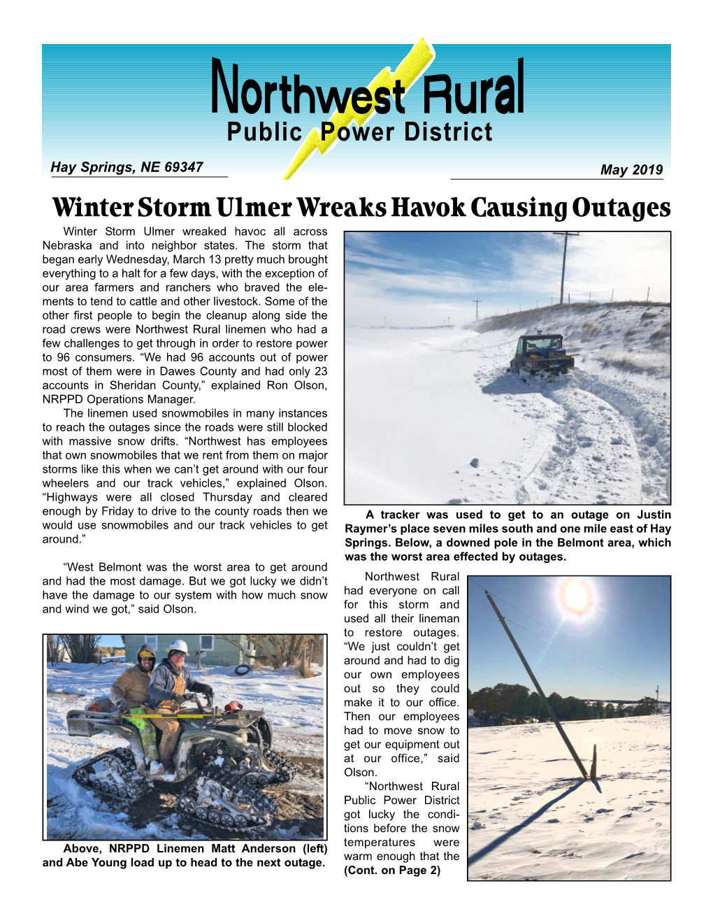 Winter Storm Ulmer Wreaks Havok Causing Outages -. | Northwest Rural Public Power District