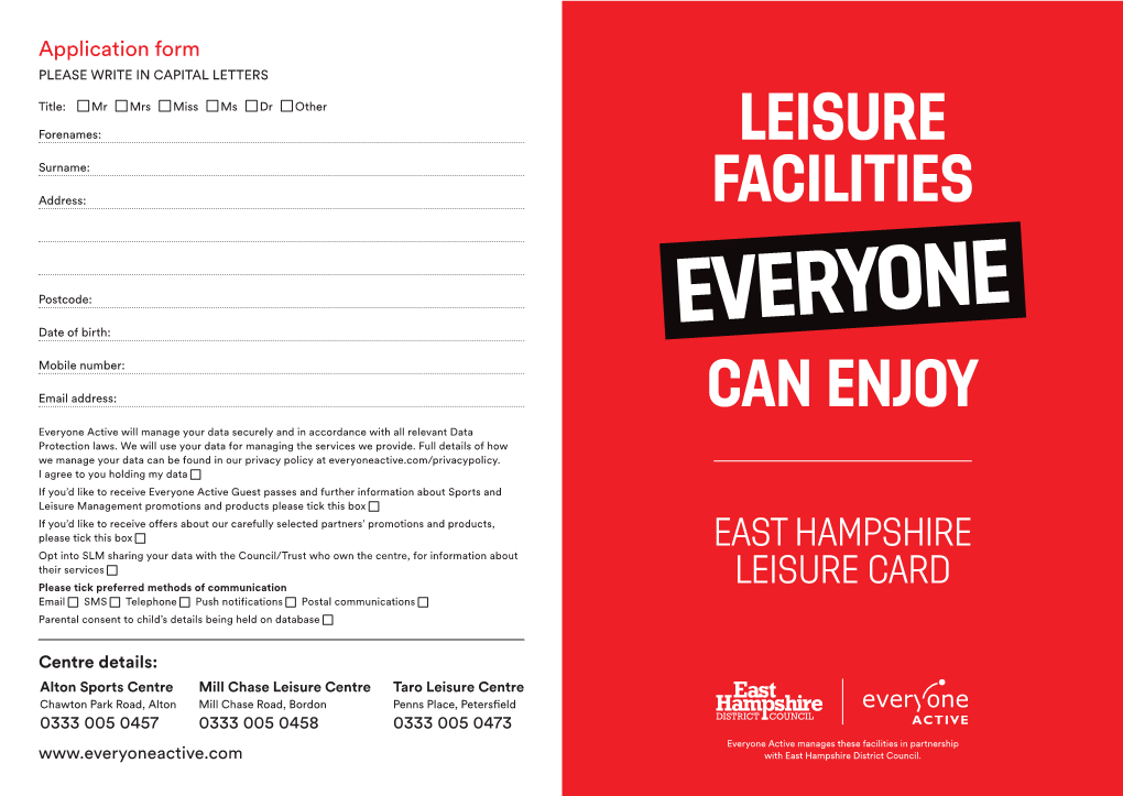 East Hampshire Leisure Card