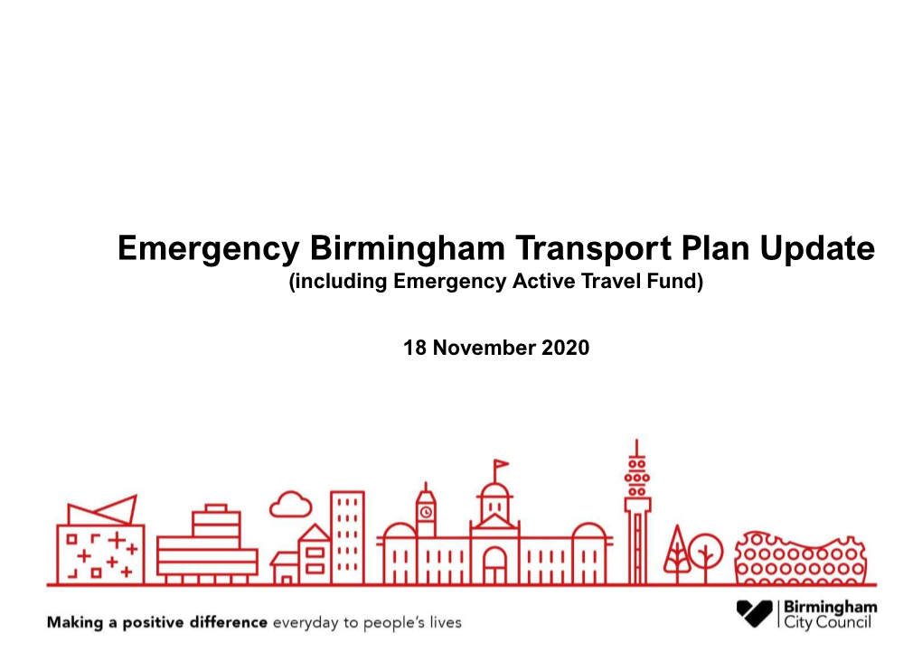 Emergency Birmingham Transport Plan Update (Including Emergency Active Travel Fund)