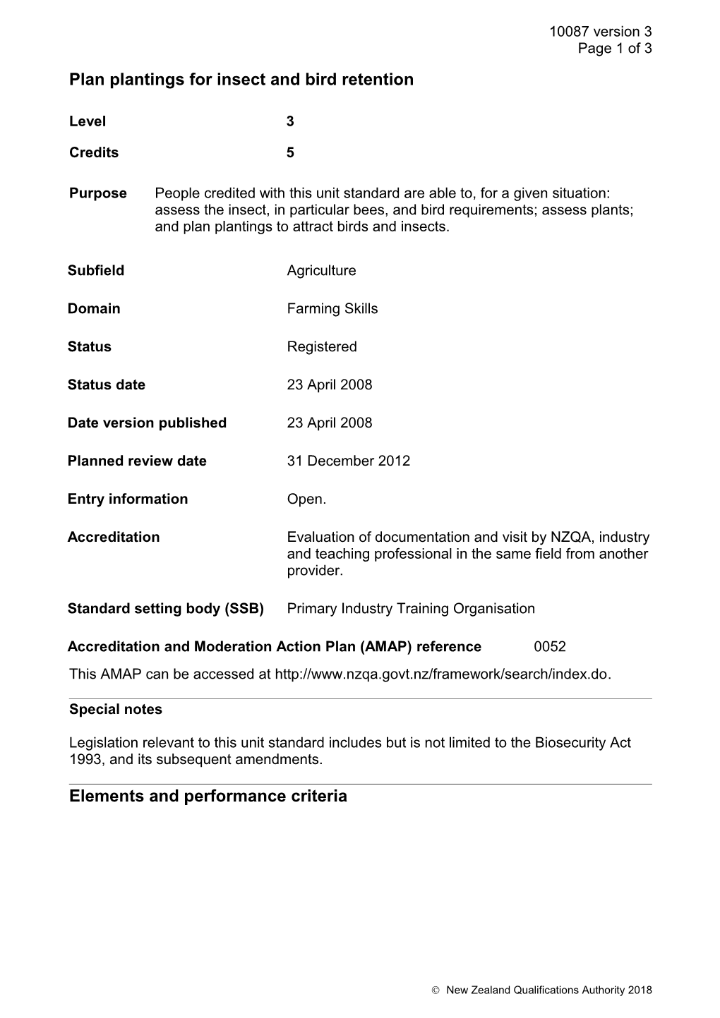 10087 Plan Plantings for Insect and Bird Retention