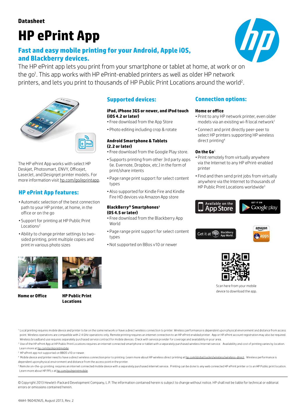 HP Eprint App Fast and Easy Mobile Printing for Your Android, Apple Ios, and Blackberry Devices