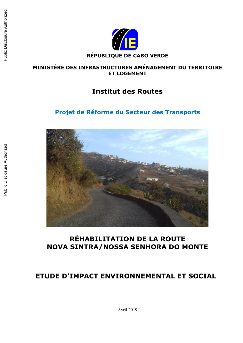 République De Cabo Verde Ministère Des Infrastructures Aménagement Du Territoire Et Logement