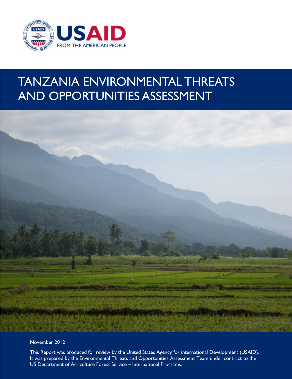 Tanzania Environmental Threats and Opportunities Assessment 2012