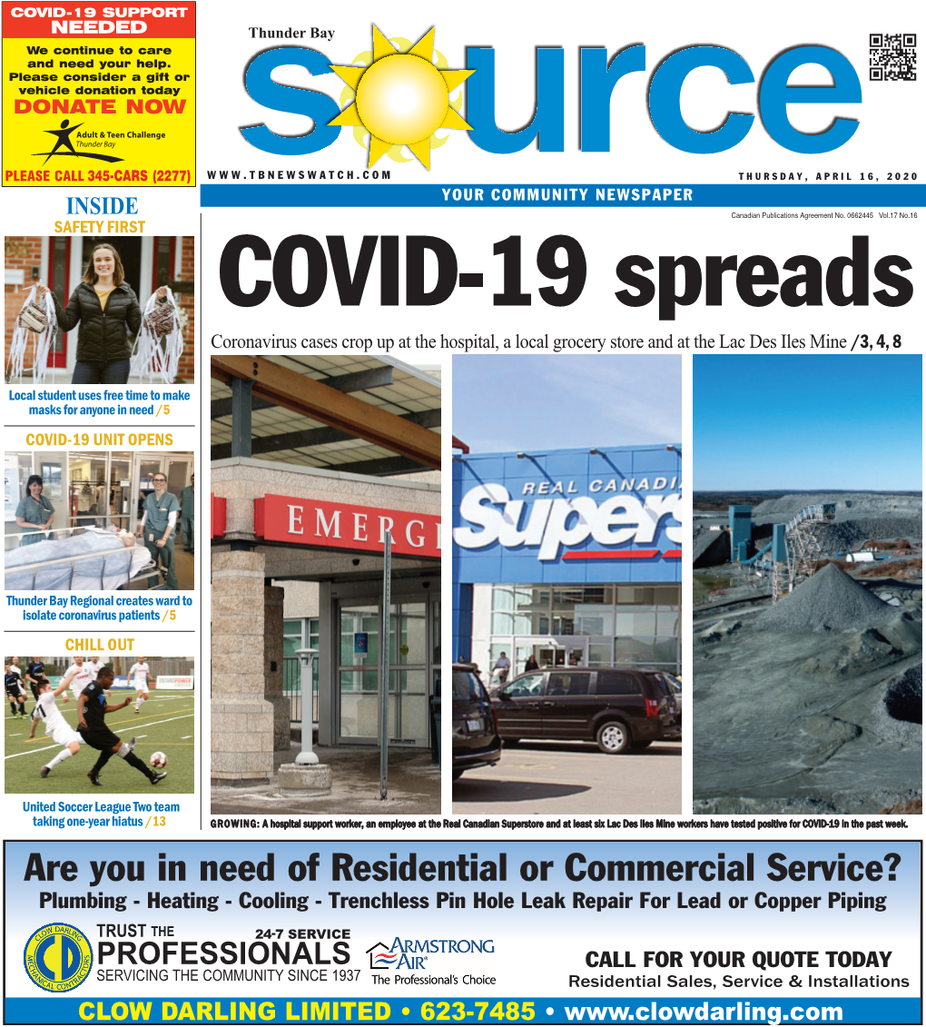 APRIL 16, 2020 INSIDE YOUR COMMUNITY NEWSPAPER Canadian Publications Agreement No