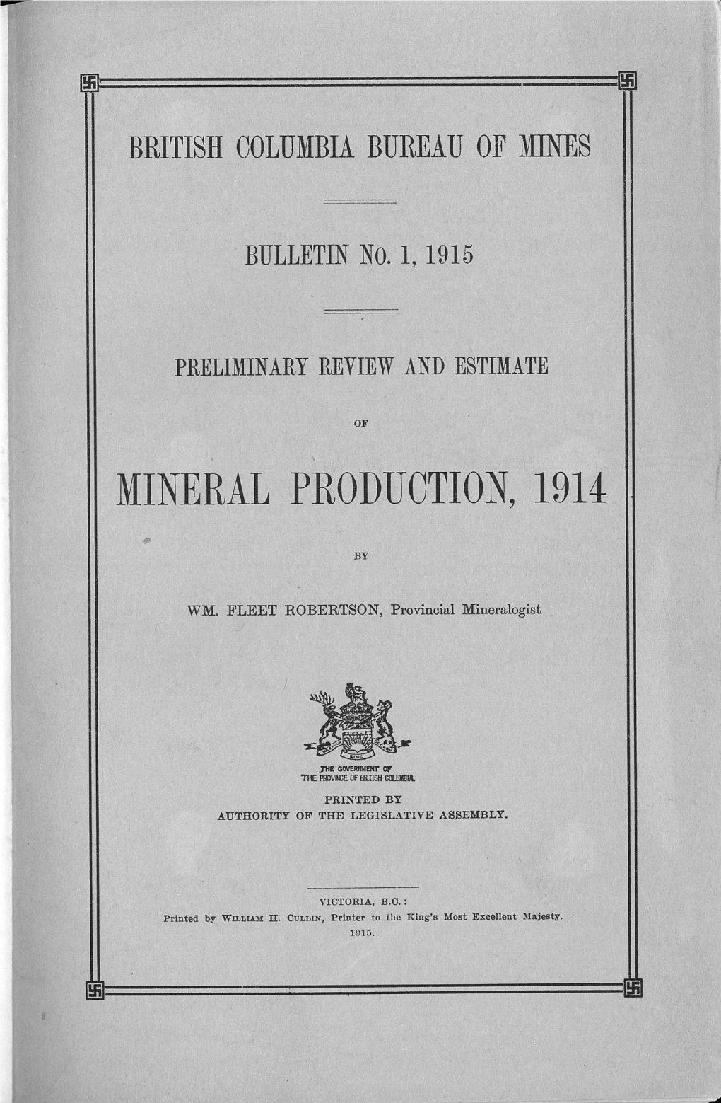 Mineral Production, 1914