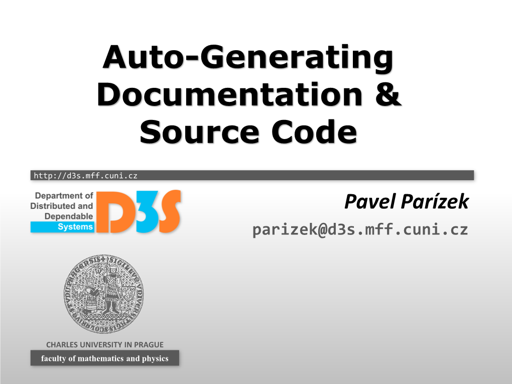 Auto-Generating Documentation & Source Code