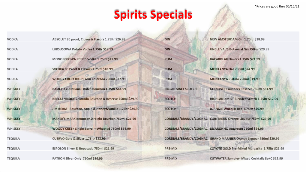 Spirits Specials