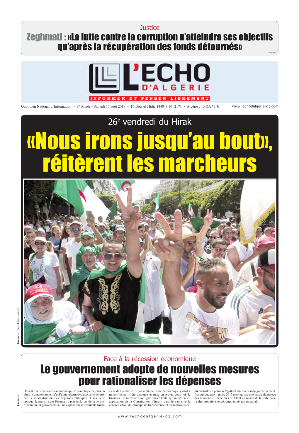 Pdf Echo Dalgerie Du 2019-08-17