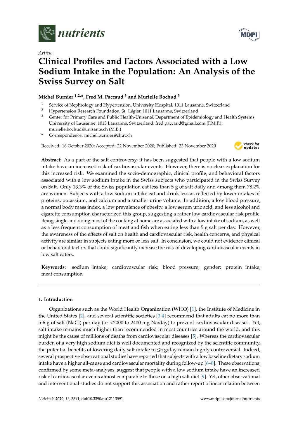 Clinical Profiles and Factors Associated with a Low Sodium