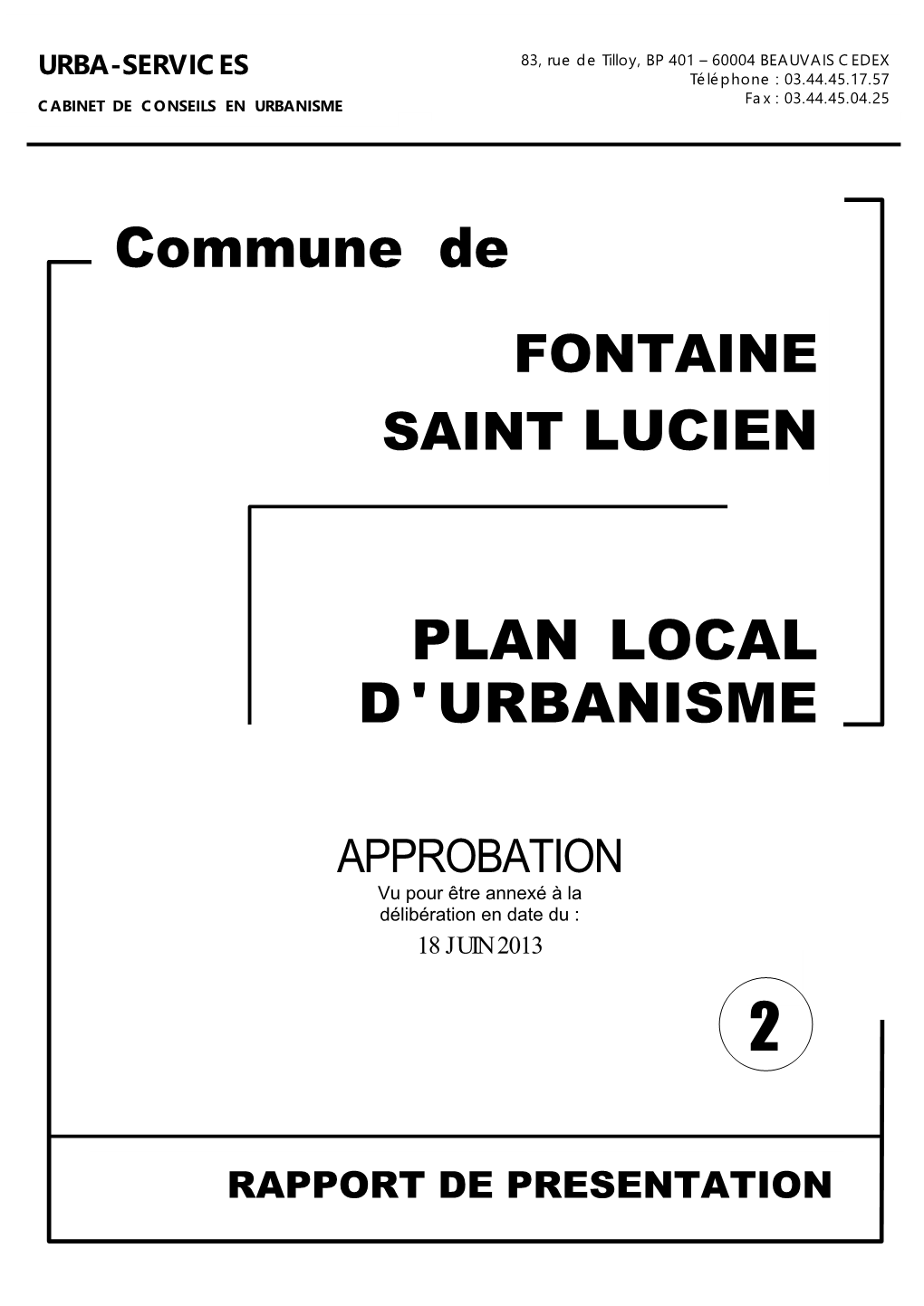 Commune De PLAN LOCAL D'urbanisme