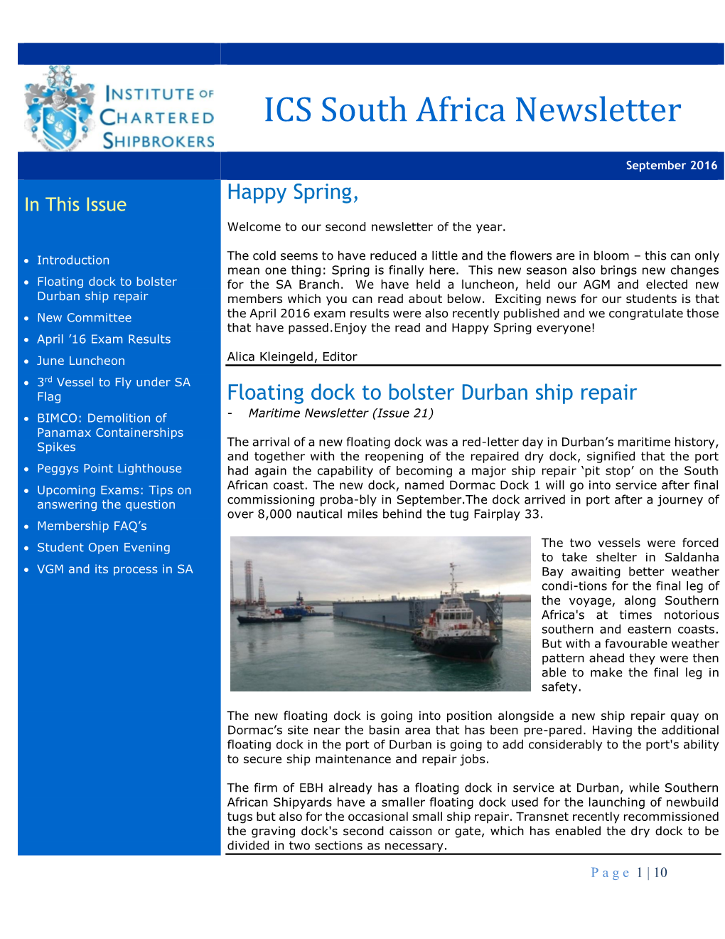 ICS South Africa Newsletter