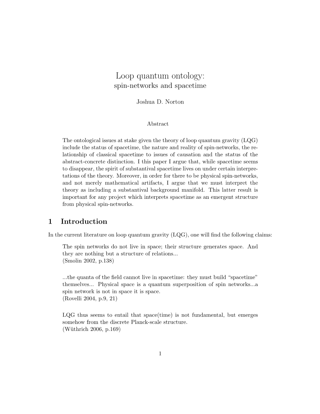 Loop Quantum Ontology: Spin-Networks and Spacetime