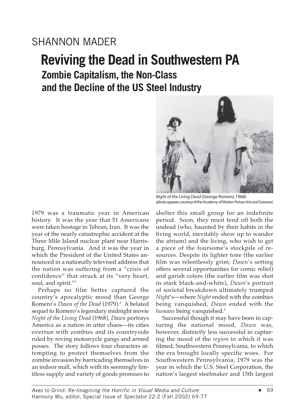 Reviving the Dead in Southwestern PA Zombie Capitalism, the Non-Class and the Decline of the US Steel Industry