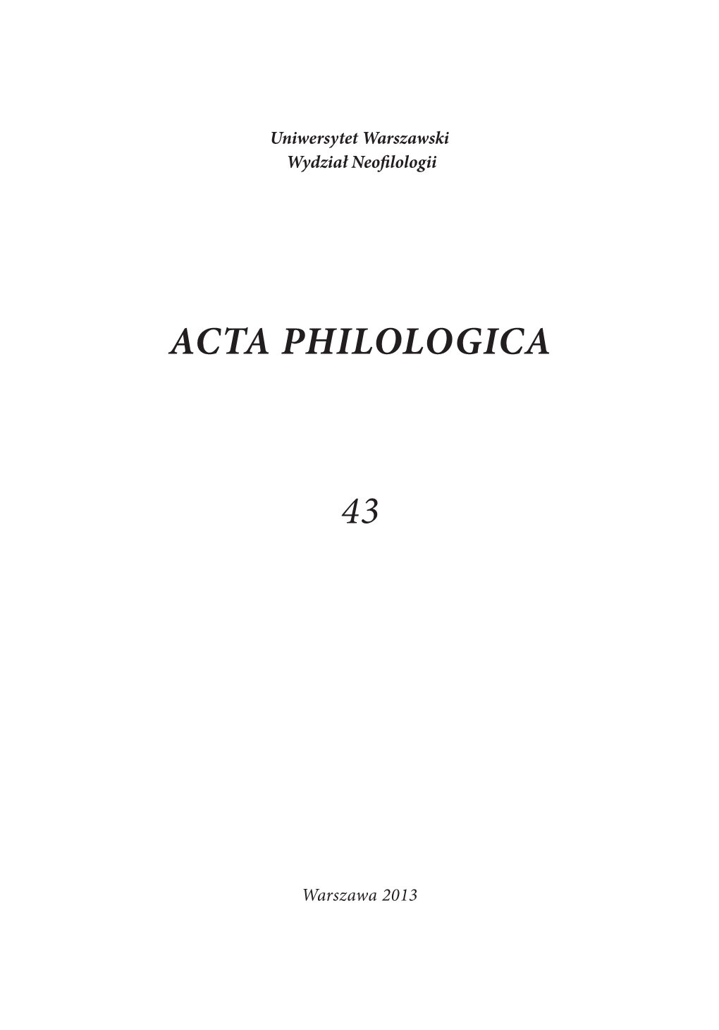 Acta Philologica 43