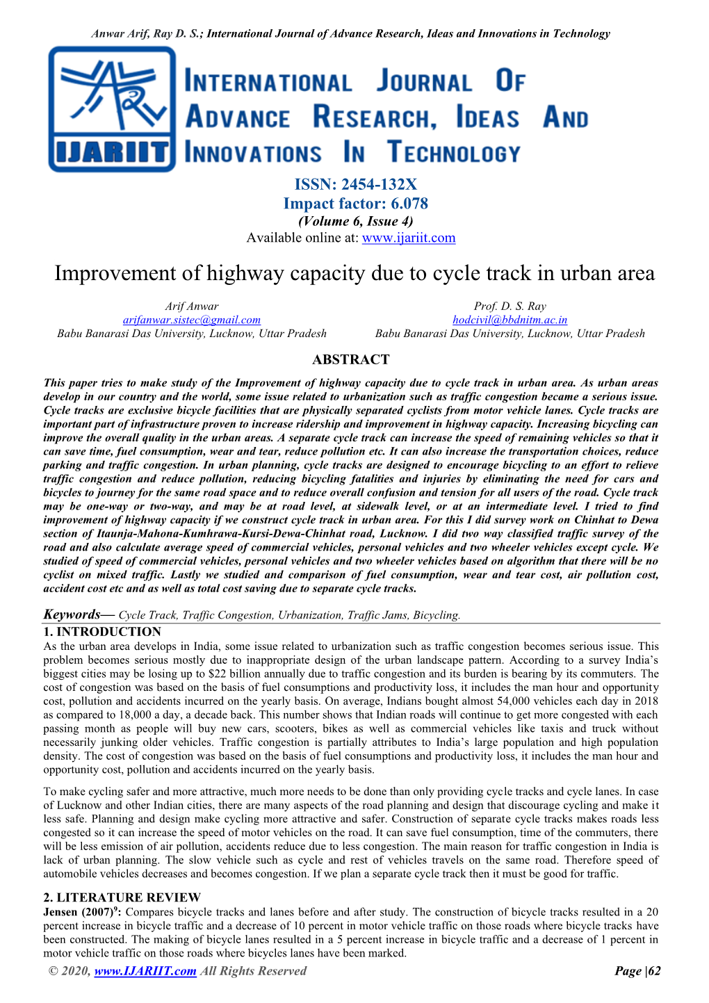 VIEW Jensen (2007)9: Compares Bicycle Tracks and Lanes Before and After Study