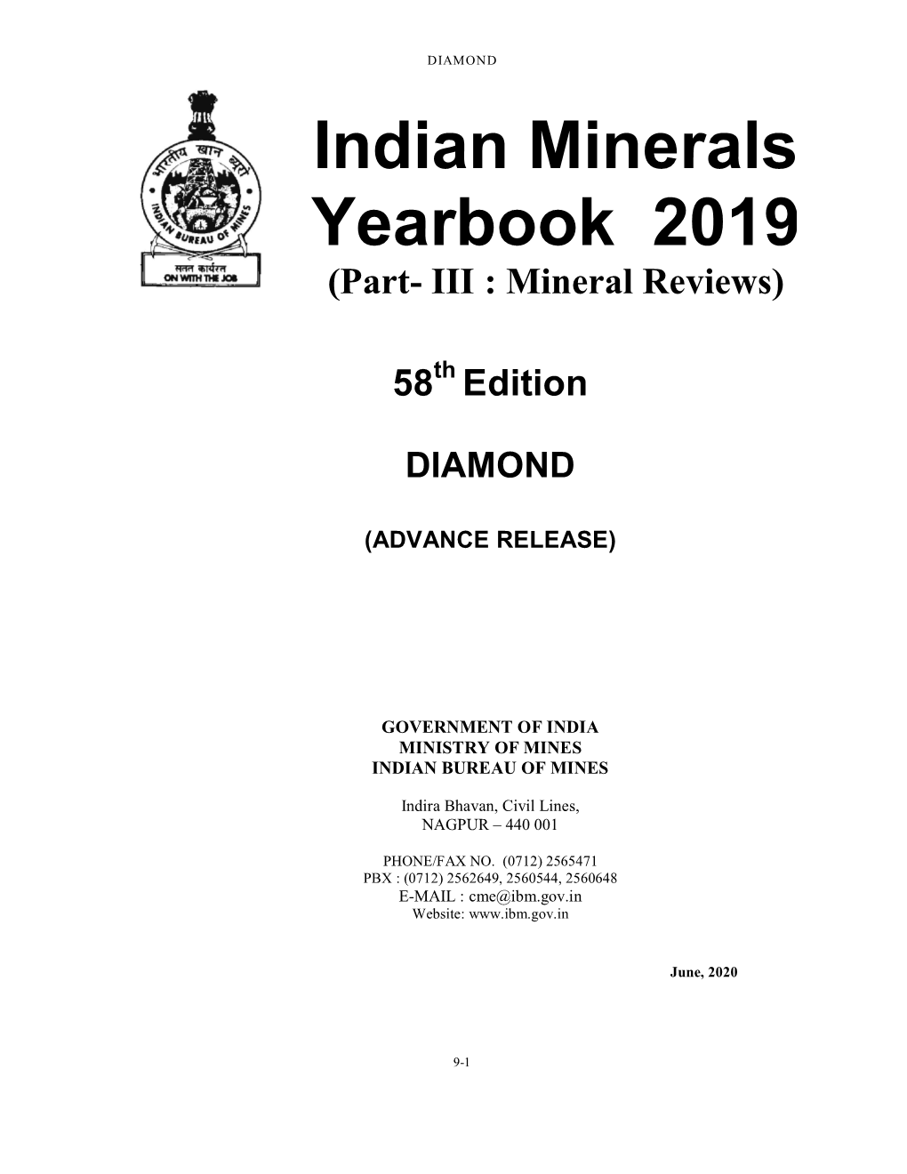 Indian Minerals Yearbook 2019 (Part- III : Mineral Reviews)