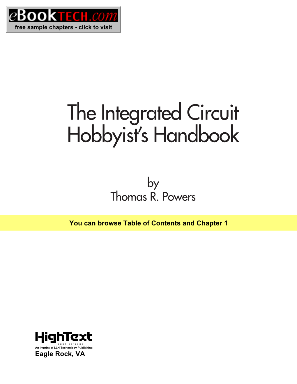 The Integrated Circuit Hobbyist's Handbook