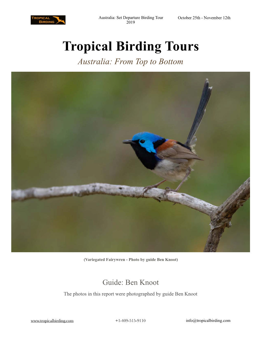 Trip Report Australia Birding Tour 2019