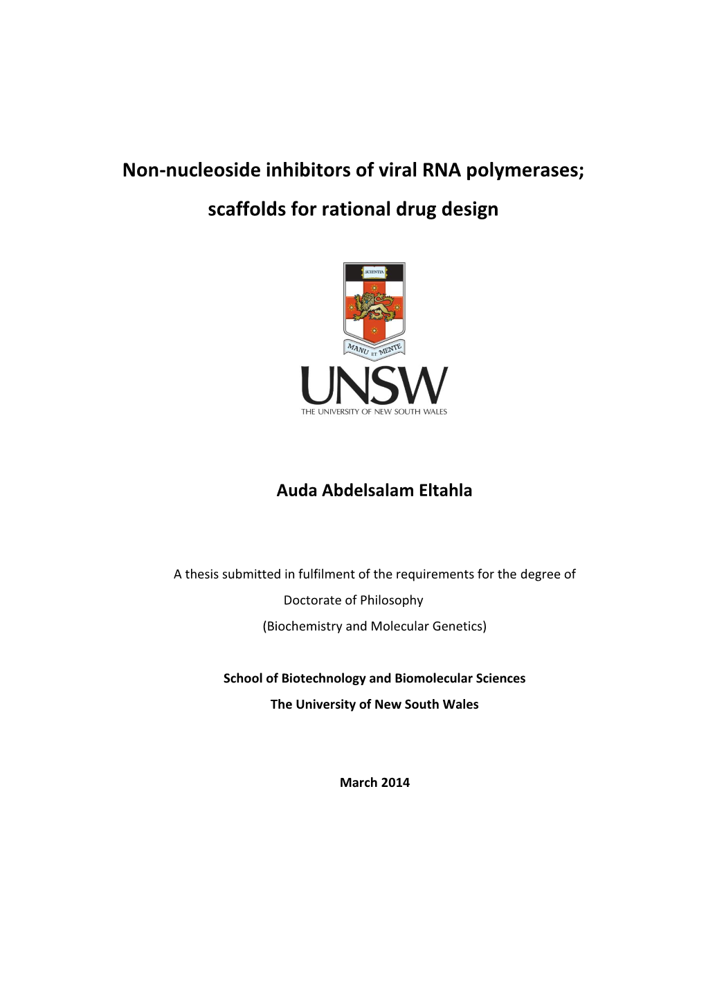 Non-Nucleoside Inhibitors of Viral RNA Polymerases;