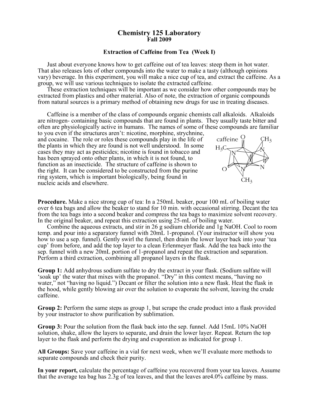 Chemistry 223: Organic Chemistry