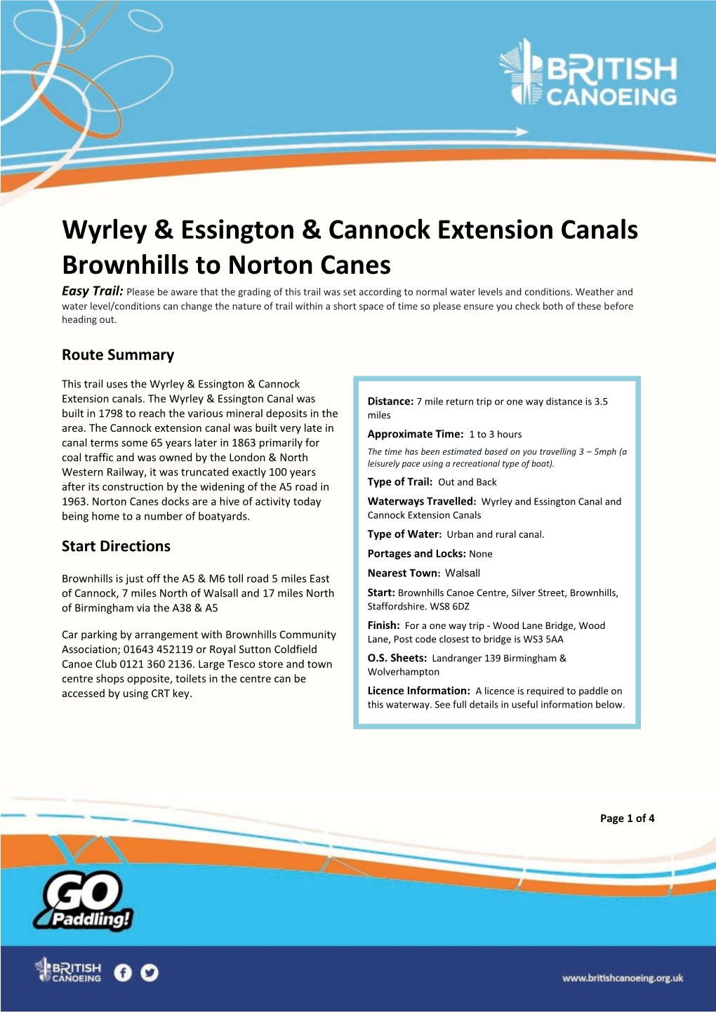 Wyrley & Essington & Cannock Extension Canals Brownhills To