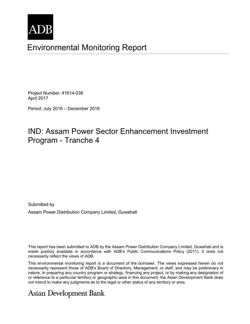 Environmental Monitoring Report