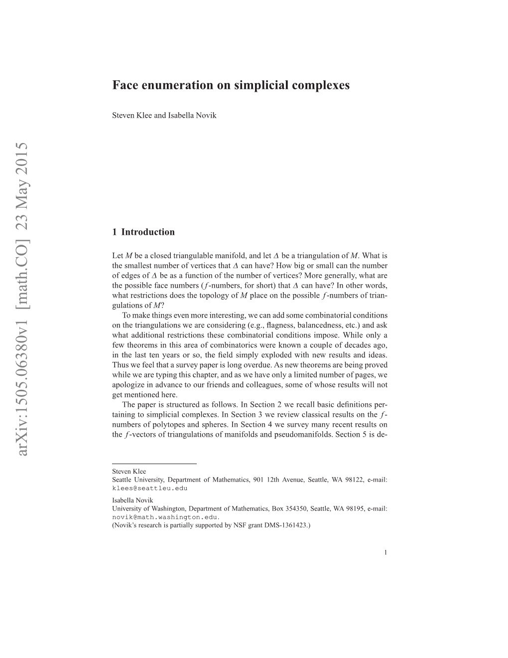 Face Enumeration on Simplicial Complexes