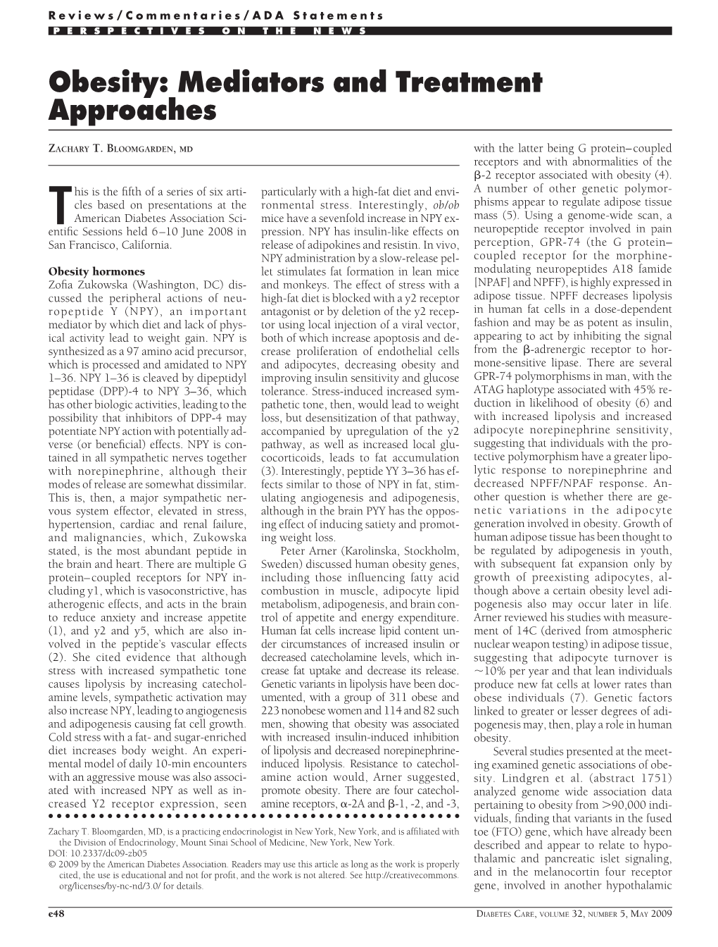 Obesity: Mediators and Treatment Approaches