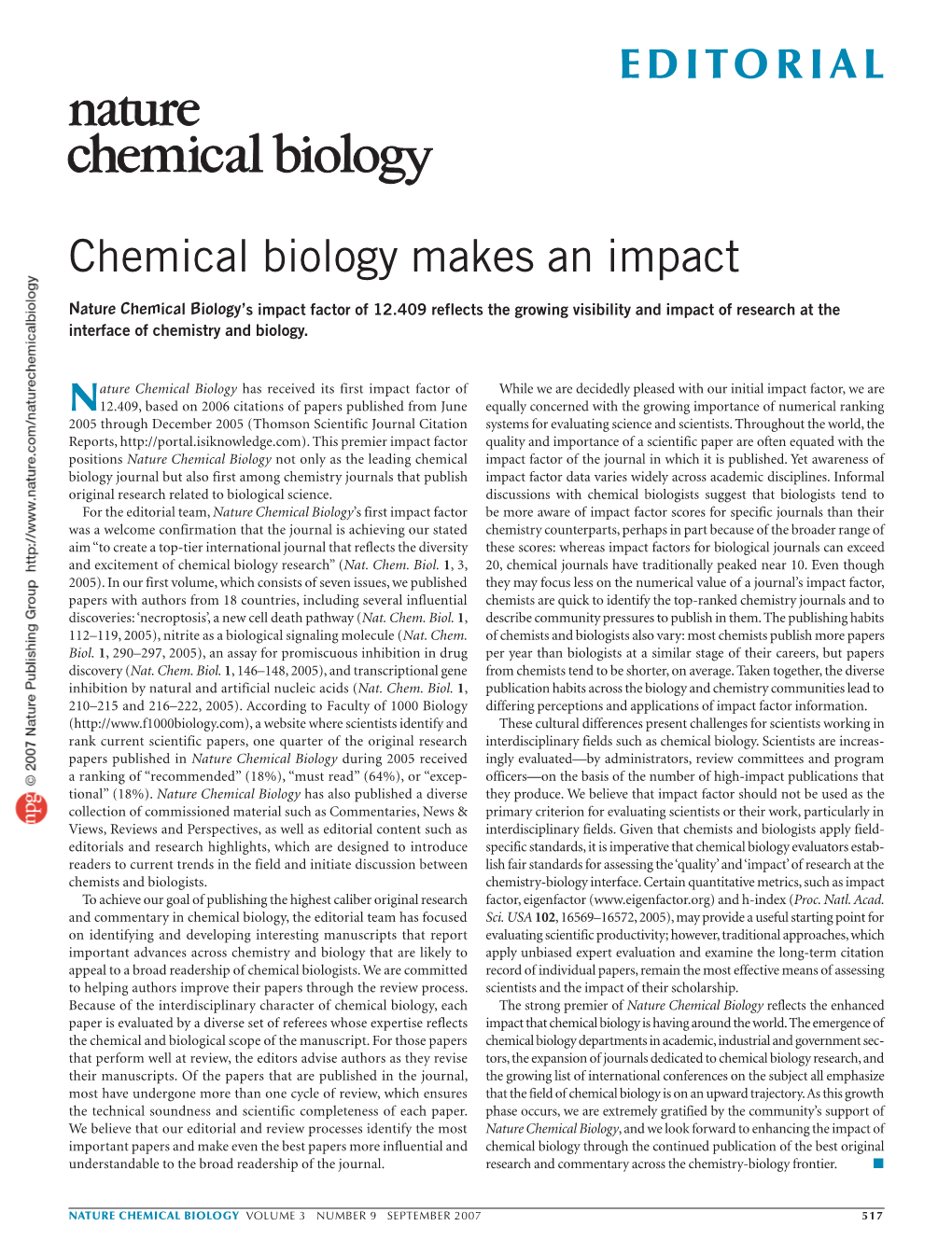 Chemical Biology Makes an Impact