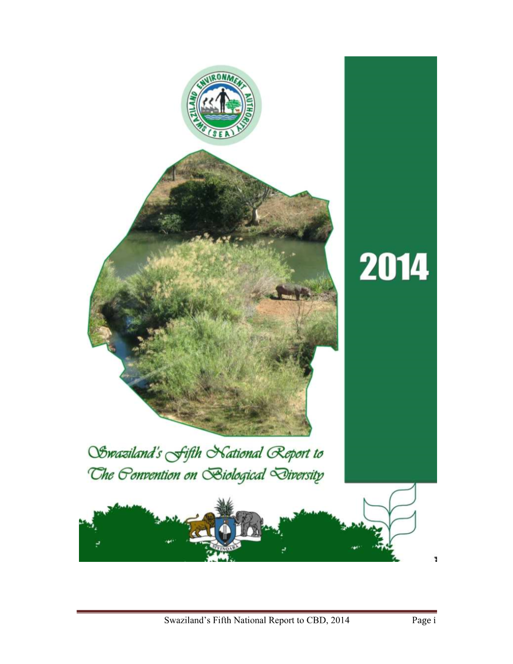 Swaziland’S Fifth National Report to CBD, 2014 Page I