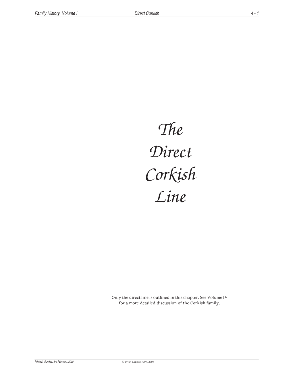 The Direct Corkish Line