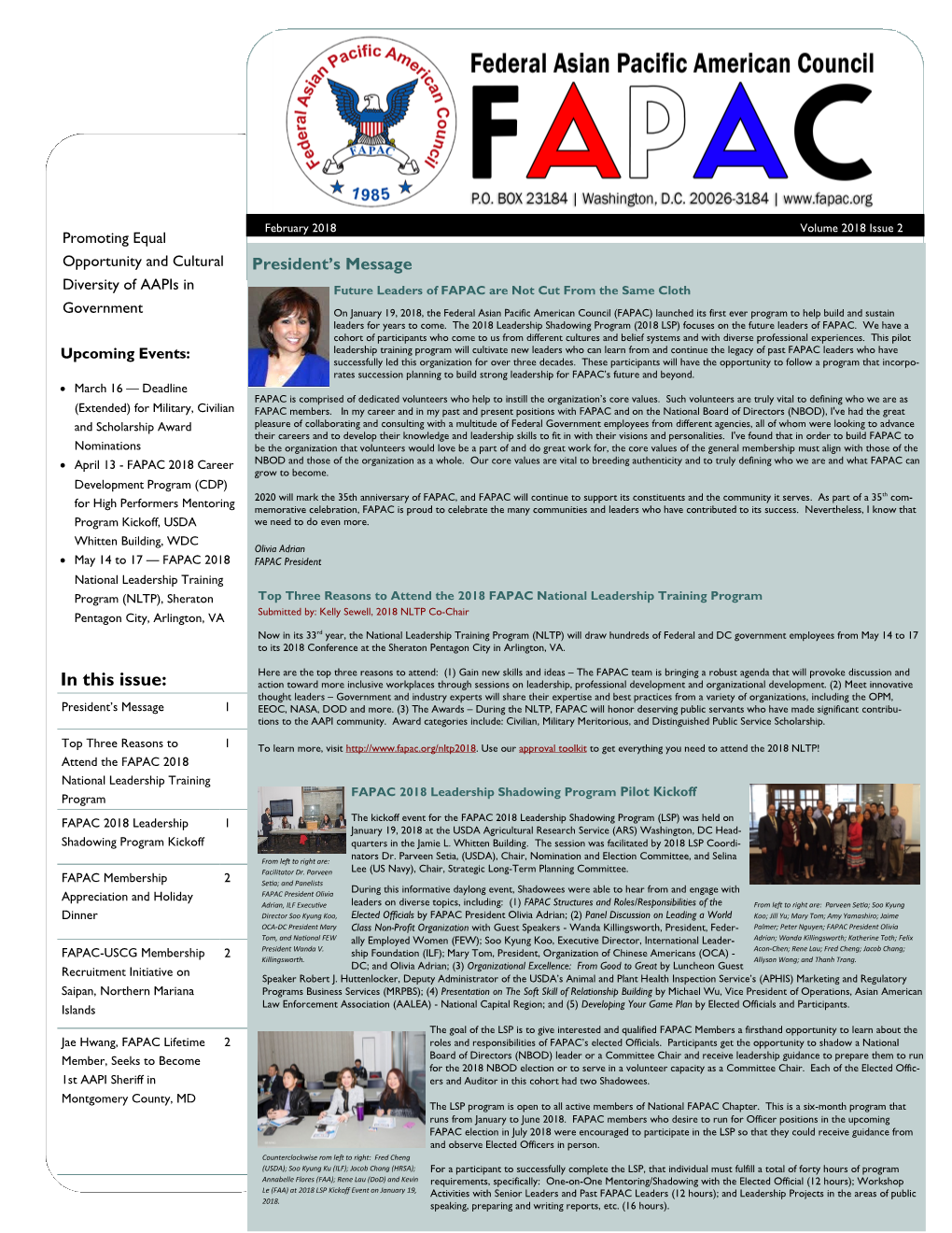 In This Issue: Action Toward More Inclusive Workplaces Through Sessions on Leadership, Professional Development and Organizational Development