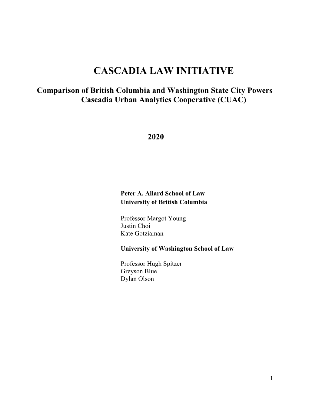 Cascadia Law Initiative
