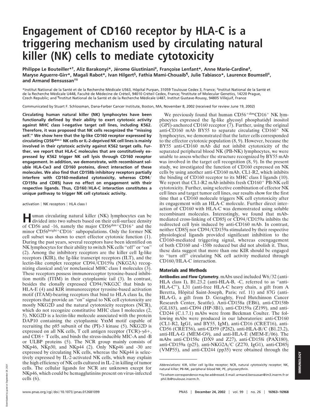 (NK) Cells to Mediate Cytotoxicity
