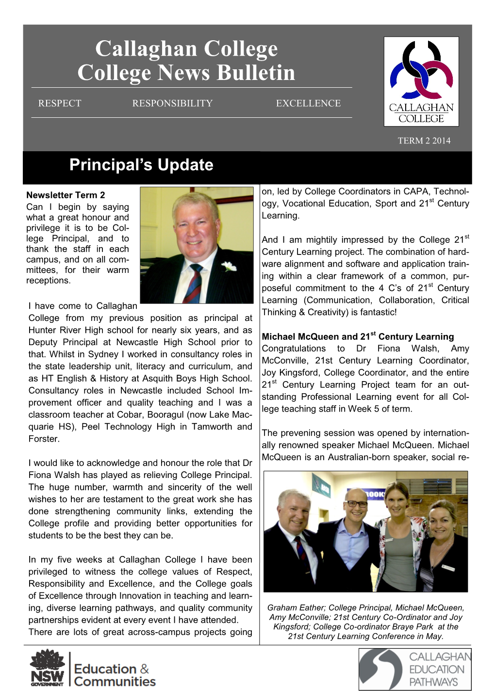 Callaghan College College News Bulletin