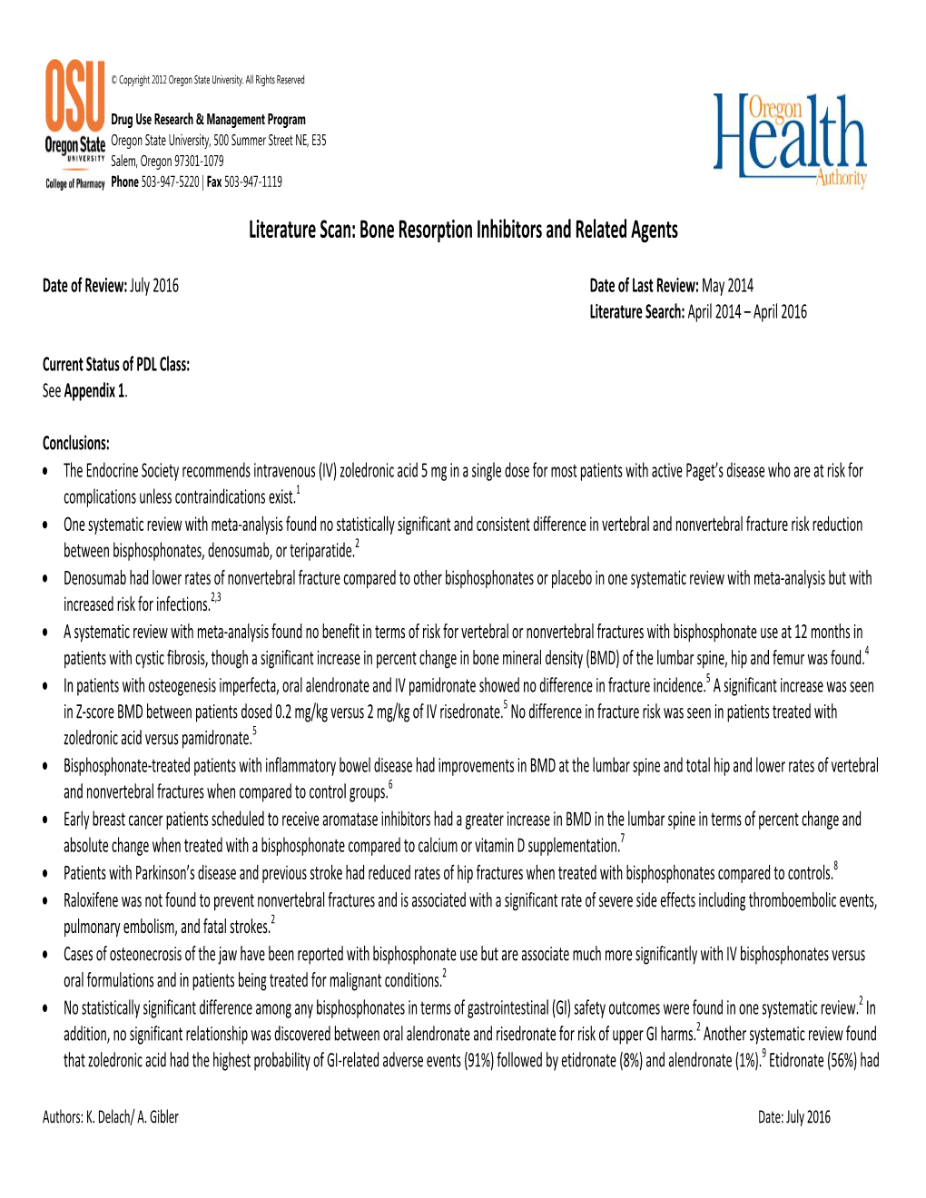 Bone Resorption Inhibitors and Related Agents