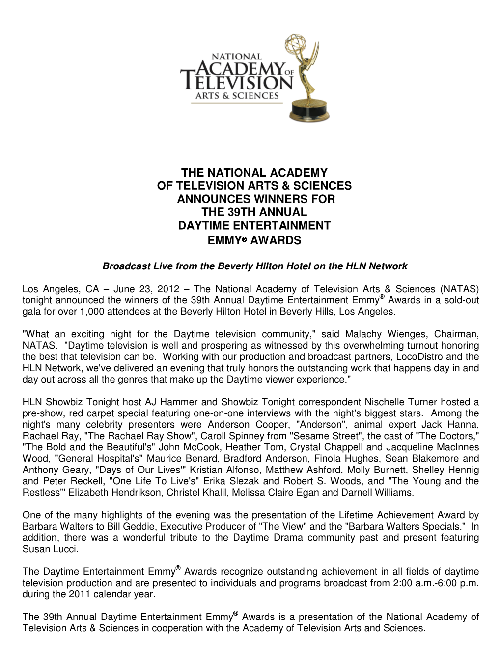 The National Academy of Television Arts & Sciences