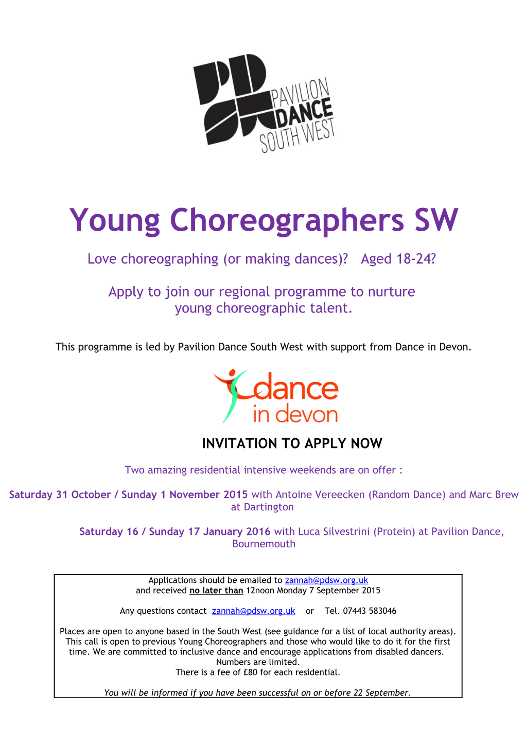 Young Choreographers SW