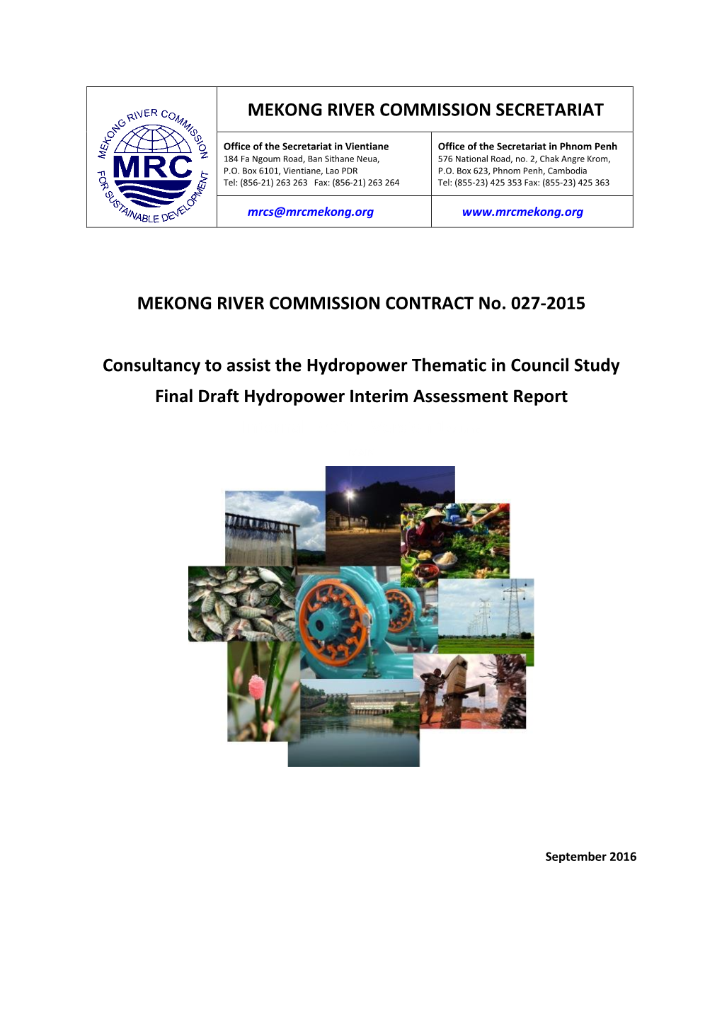 Interim Thematic Report – Hydropower