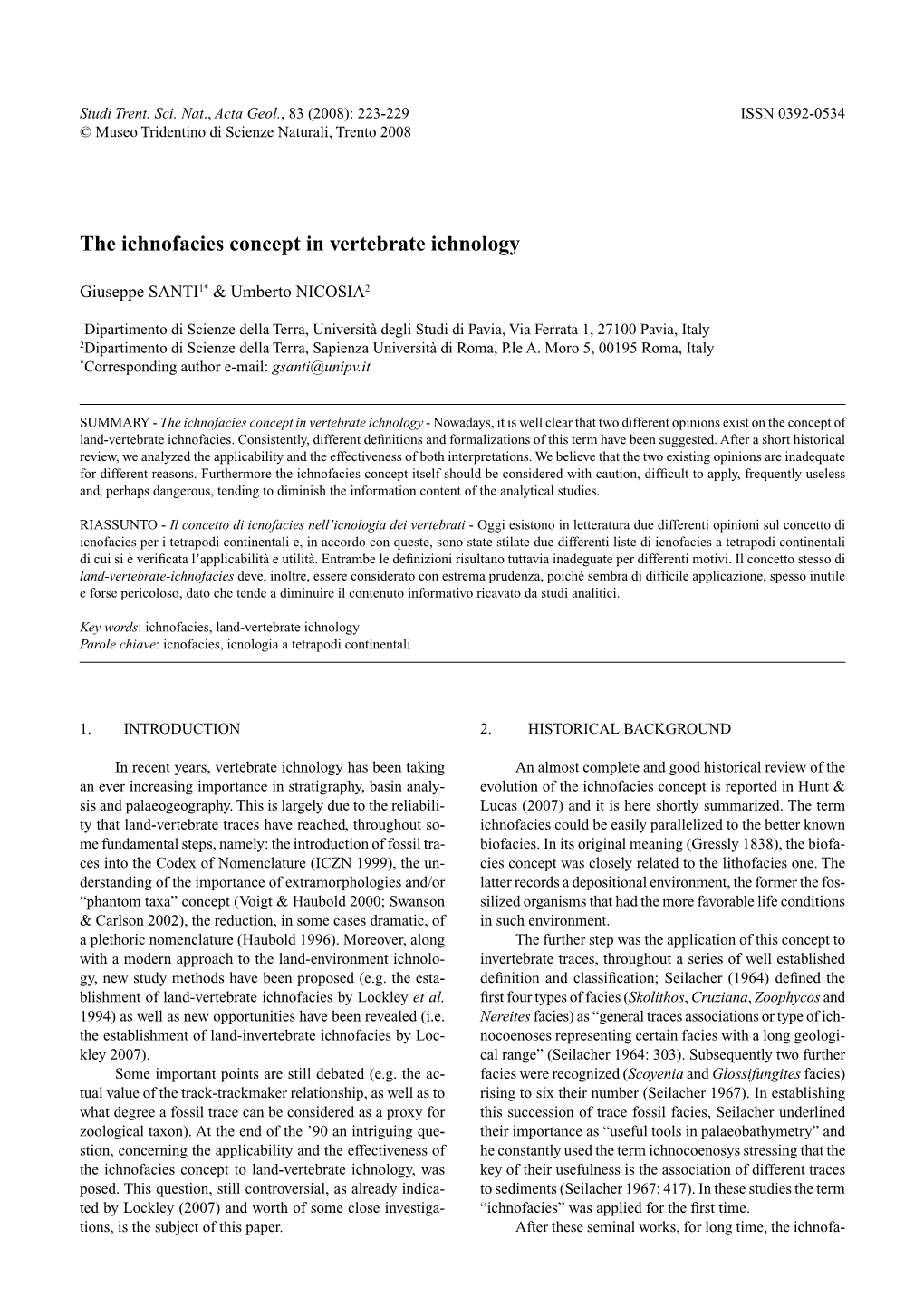 The Ichnofacies Concept in Vertebrate Ichnology