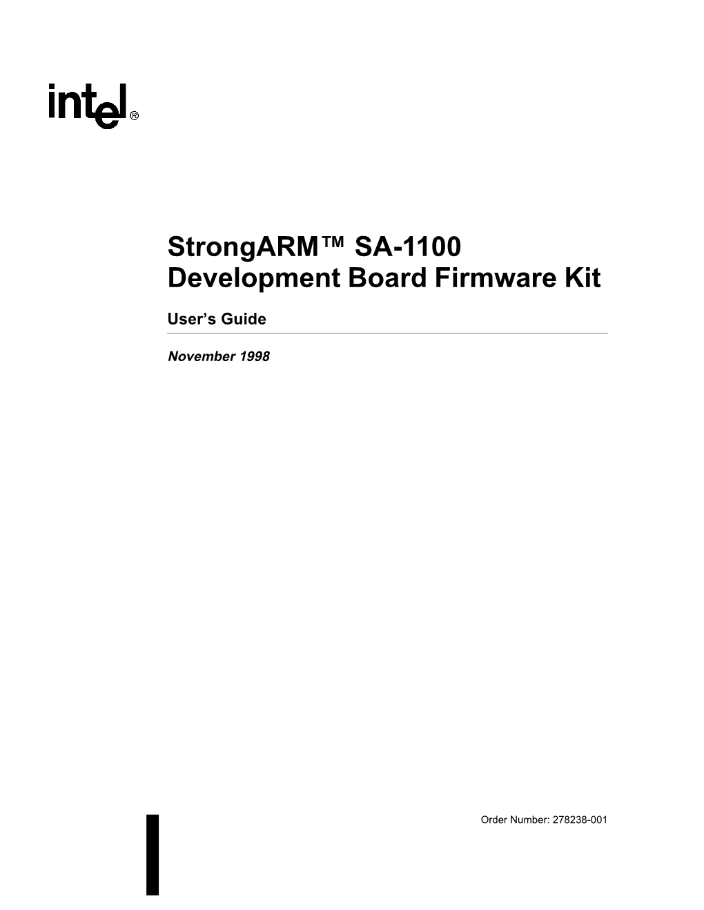 Strongarm™ SA-1100 Development Board Firmware Kit