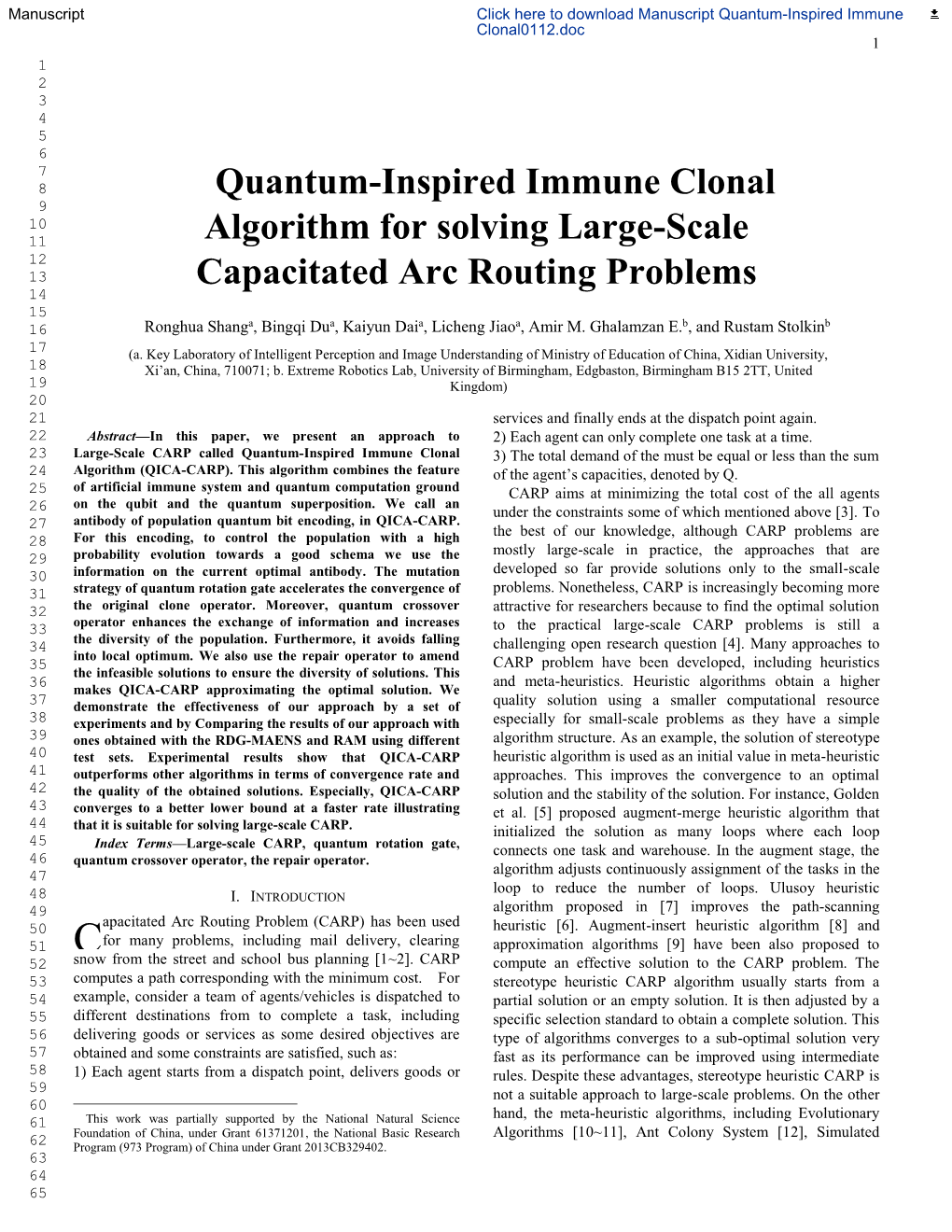 Quantum-Inspired Immune Clonal Algorithm for Solving Large-Scale