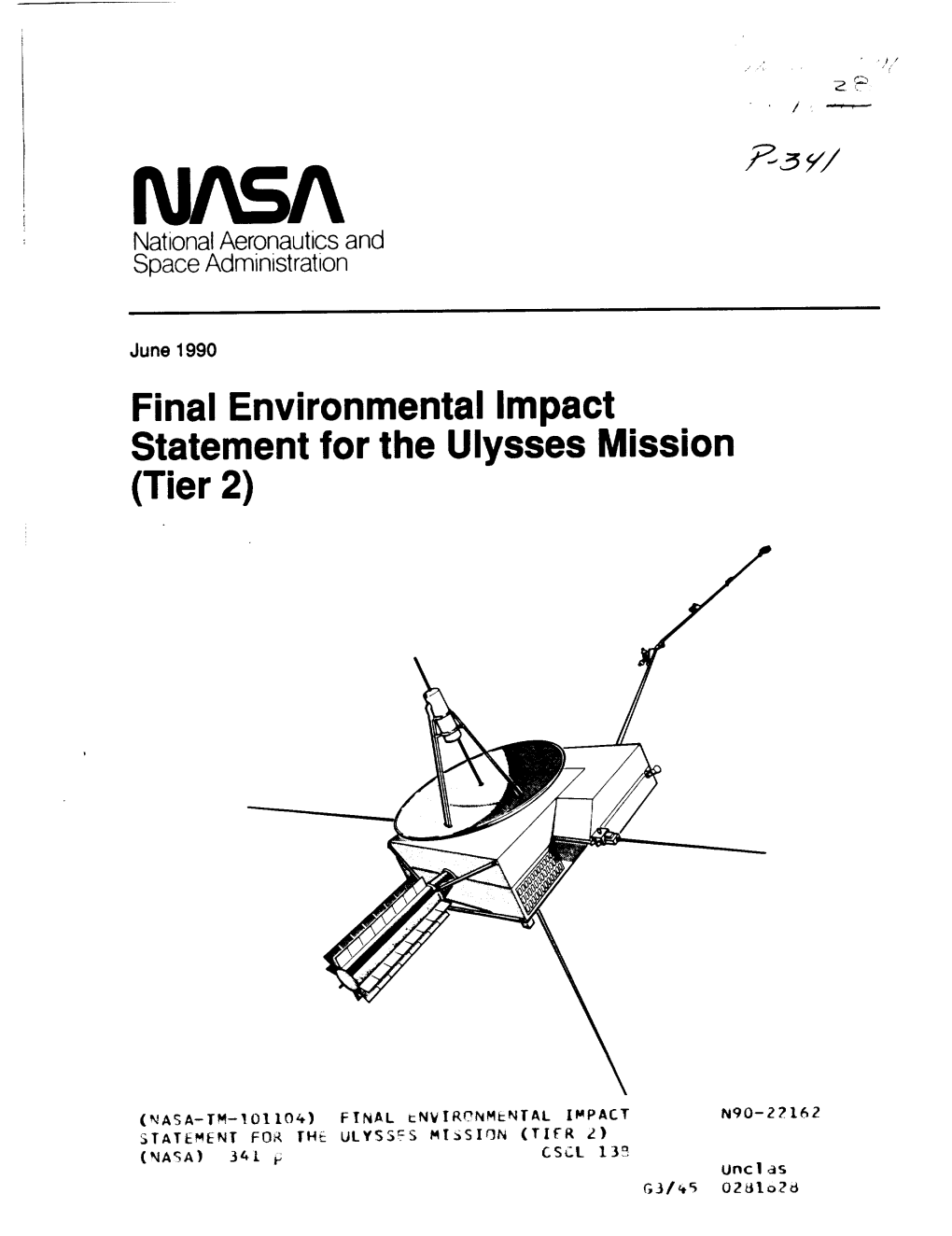Final Environmental Impact Statement for the Ulysses Mission (Tier 2)