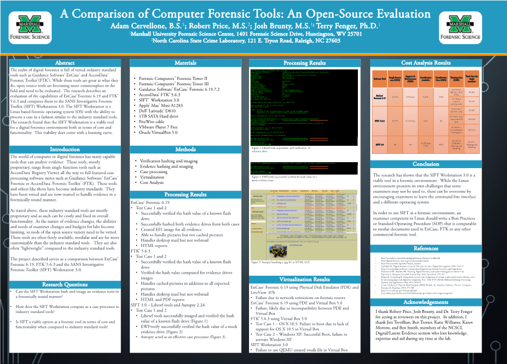 A Comparison of Computer Forensic Tools