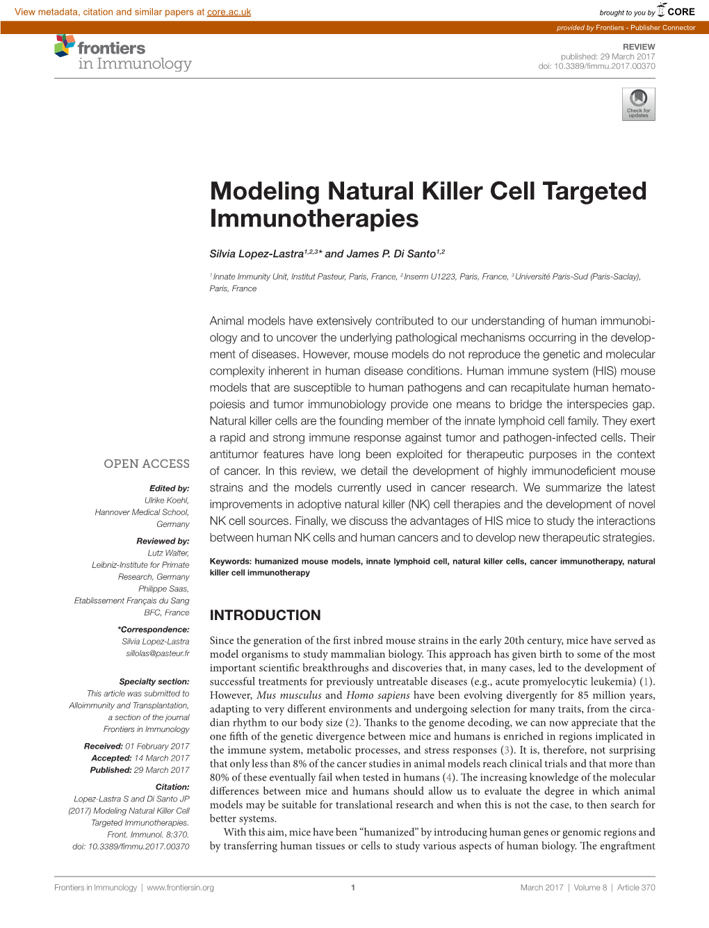 Modeling Natural Killer Cell Targeted Immunotherapies